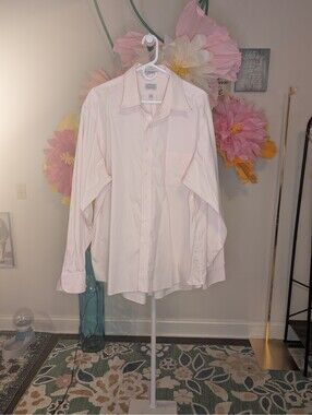 2111 - Eagle Shirtmakers Men's Light Pink Non-Iron Dress Shirt 18 36/37